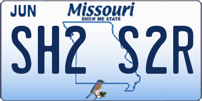 MO license plate SH2S2R