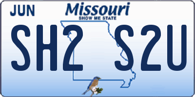 MO license plate SH2S2U