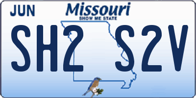 MO license plate SH2S2V