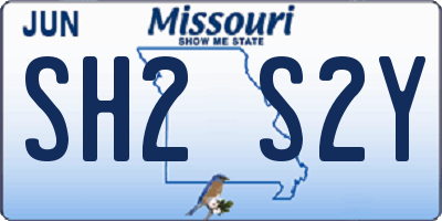 MO license plate SH2S2Y