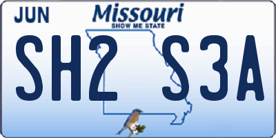 MO license plate SH2S3A