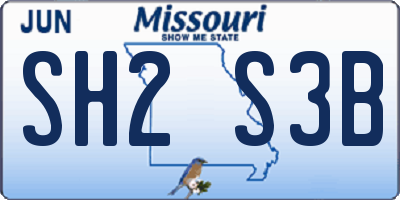 MO license plate SH2S3B