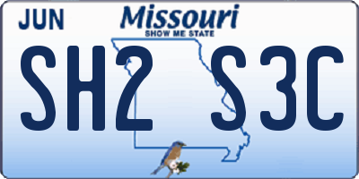 MO license plate SH2S3C