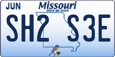 MO license plate SH2S3E