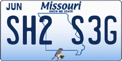 MO license plate SH2S3G
