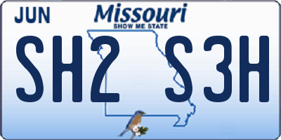 MO license plate SH2S3H