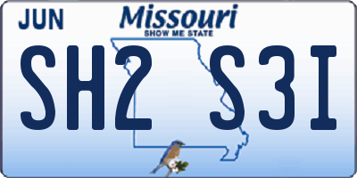 MO license plate SH2S3I