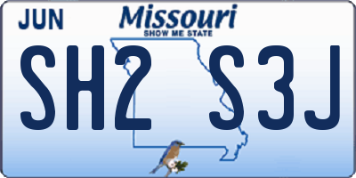 MO license plate SH2S3J