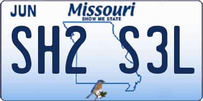 MO license plate SH2S3L