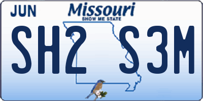MO license plate SH2S3M
