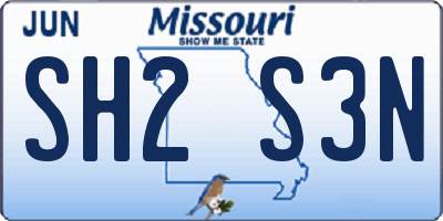 MO license plate SH2S3N