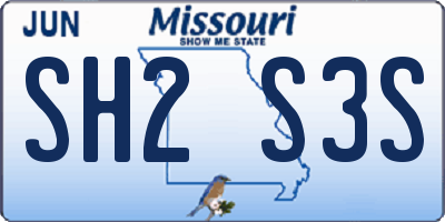 MO license plate SH2S3S