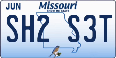 MO license plate SH2S3T