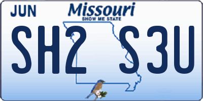 MO license plate SH2S3U