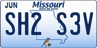 MO license plate SH2S3V