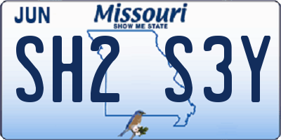 MO license plate SH2S3Y