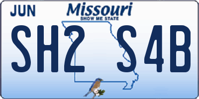 MO license plate SH2S4B