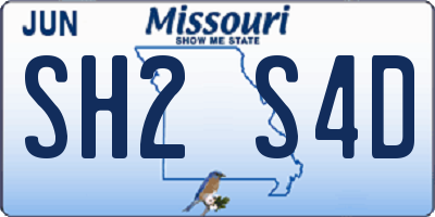 MO license plate SH2S4D