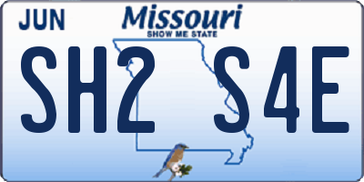 MO license plate SH2S4E