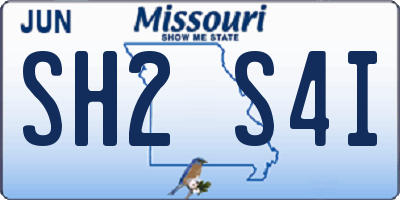 MO license plate SH2S4I