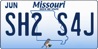 MO license plate SH2S4J