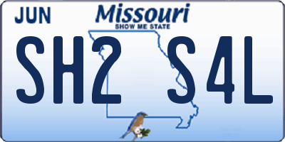 MO license plate SH2S4L