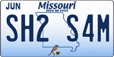 MO license plate SH2S4M