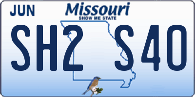 MO license plate SH2S4O
