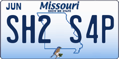 MO license plate SH2S4P