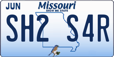 MO license plate SH2S4R