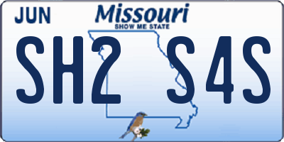 MO license plate SH2S4S