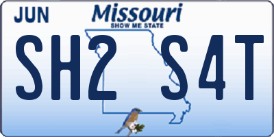 MO license plate SH2S4T