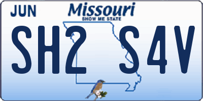 MO license plate SH2S4V