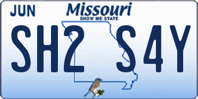 MO license plate SH2S4Y