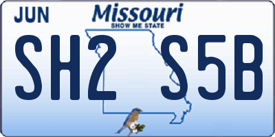 MO license plate SH2S5B
