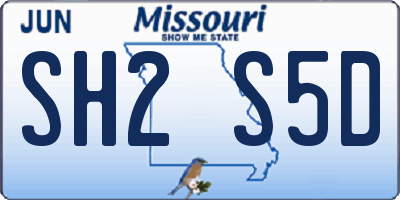 MO license plate SH2S5D