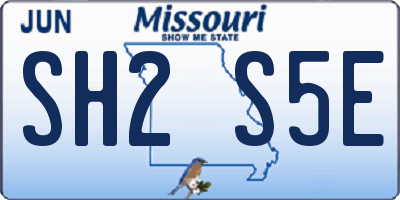 MO license plate SH2S5E