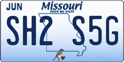 MO license plate SH2S5G
