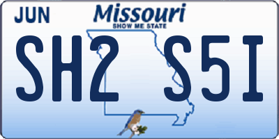 MO license plate SH2S5I