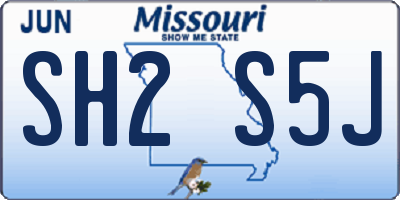 MO license plate SH2S5J