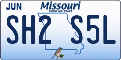MO license plate SH2S5L