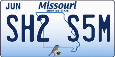 MO license plate SH2S5M