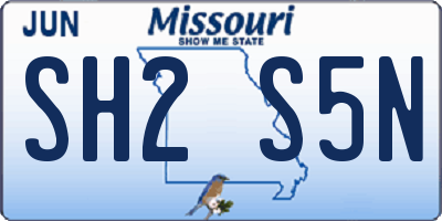 MO license plate SH2S5N