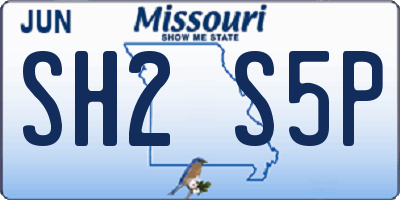 MO license plate SH2S5P