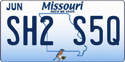 MO license plate SH2S5Q