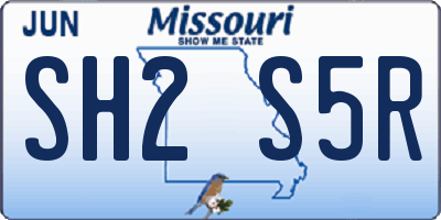 MO license plate SH2S5R