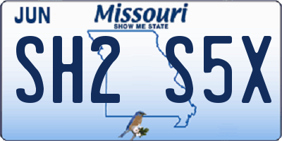 MO license plate SH2S5X