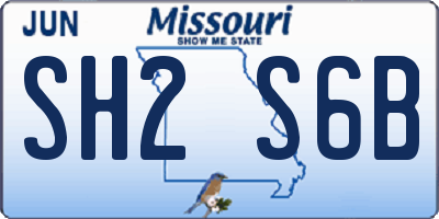 MO license plate SH2S6B