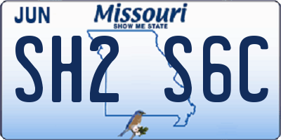 MO license plate SH2S6C