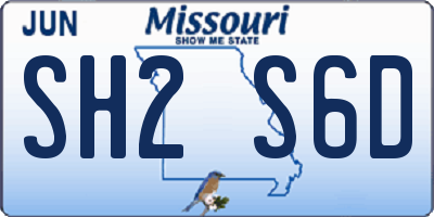 MO license plate SH2S6D